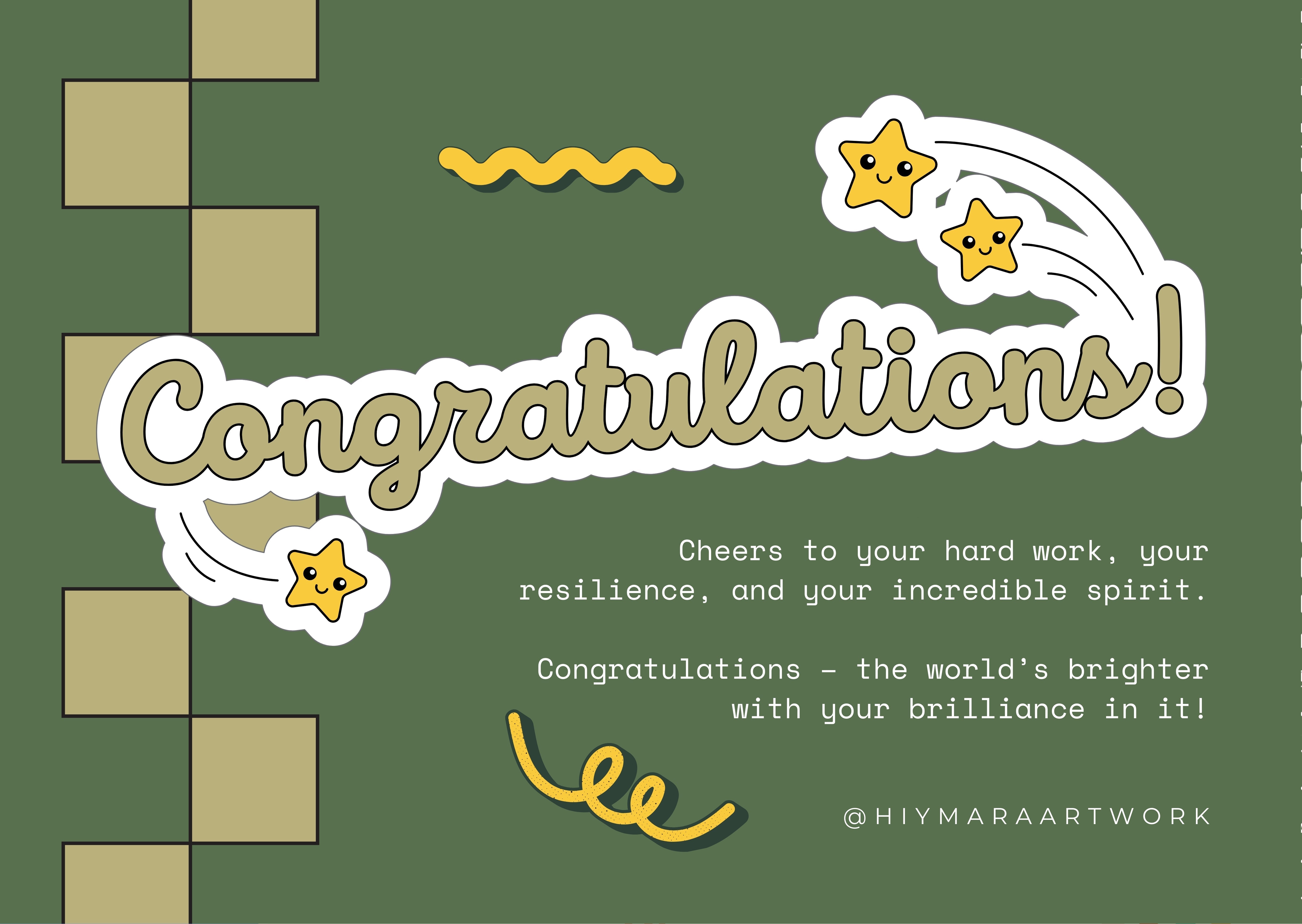 Congratulations Gift Card - Hiymara Artwork