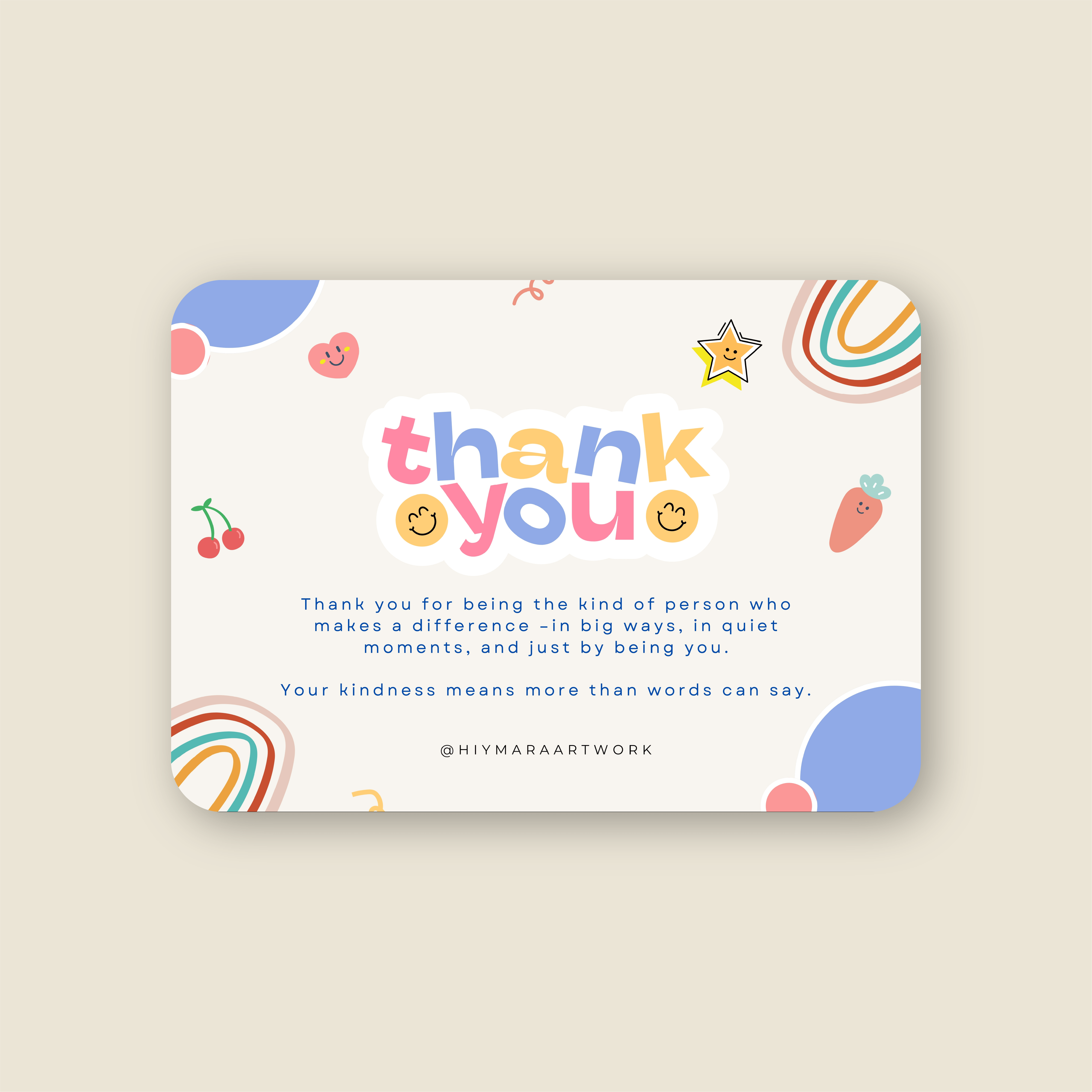 Thank You Gift Card - Hiymara Artwork